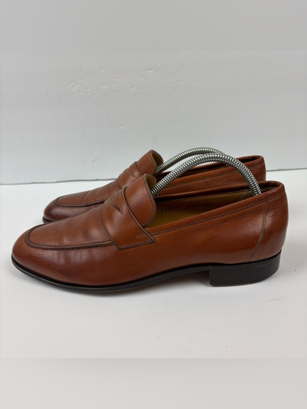Gravati 15477 Men's Brown Leather Penny Loafers (500 Last) - Size 8.5 M
